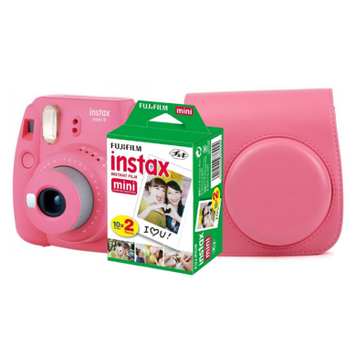 Набор фотоаппарат Fujifilm Instax Mini 9 Pink + кейс + картридж 2х10